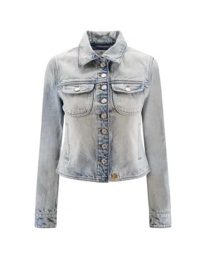 Courrèges Multiflex Blue Denim Jacket In Light Blue