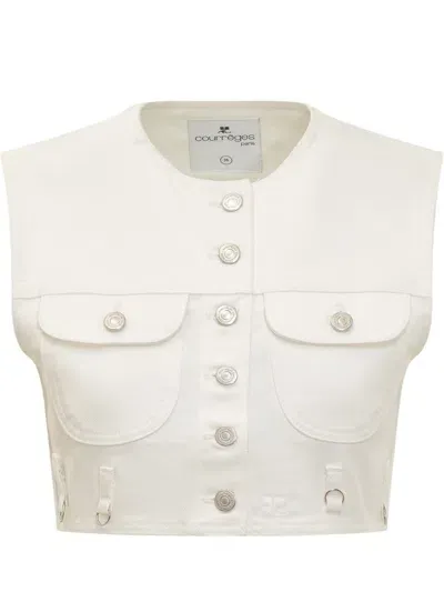 Courrèges Multiflex Denim Jacket In White