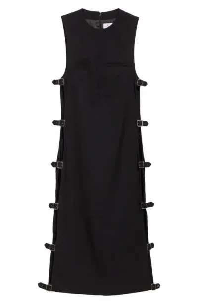 Courrèges Multistrap Wool Midi Dress In Black