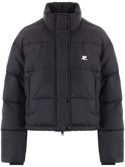 Courrèges Ac Nylon Puffer Jacket In Black