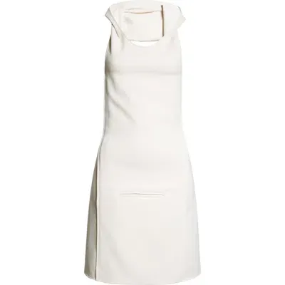 Courrèges Oblique Space Hooded Dress In Natural