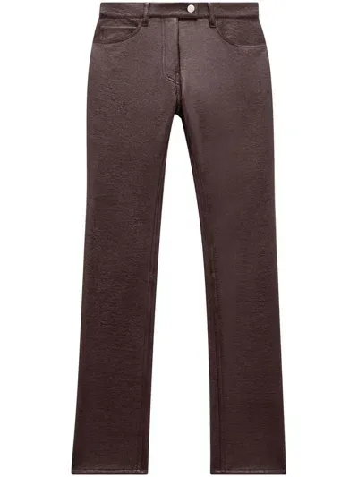 Courrèges Re-edition Vinyl Trousers In Brown