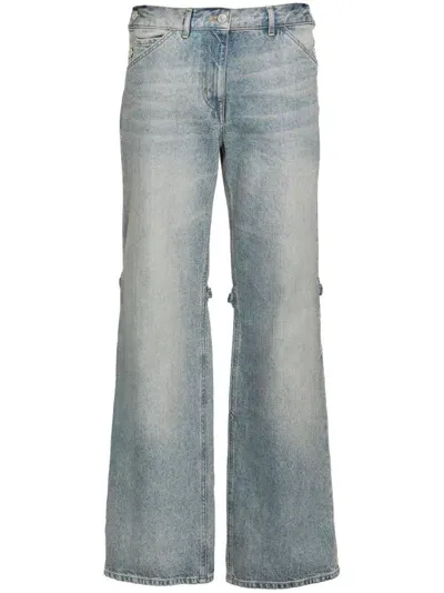 Courreges Pre Baggy Denim Jeans In Blue