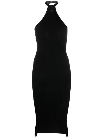 Courreges Pre Sleeveless Long Dress In Black