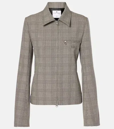 Courrèges Prince Of Wales Check Wool-blend Jacket In Beige