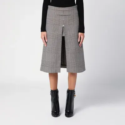 Courrèges Courregès  Prince Of Wales Motif Zip Skirt In Black