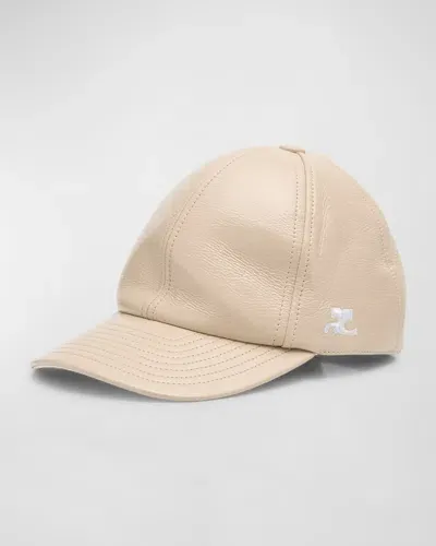 Courrèges Reedition Vinyl Baseball Cap In Mastic Grey