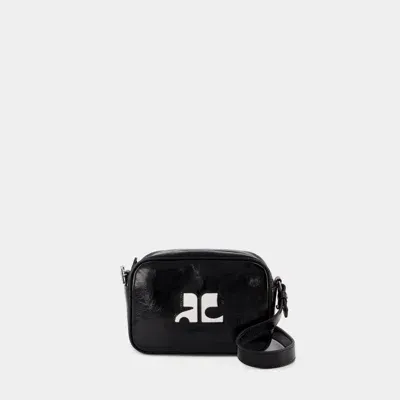 Courrèges Reedition Camera Crossbody In Black