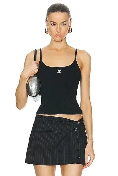 Courrèges Reedition Knit Tank Top In Black