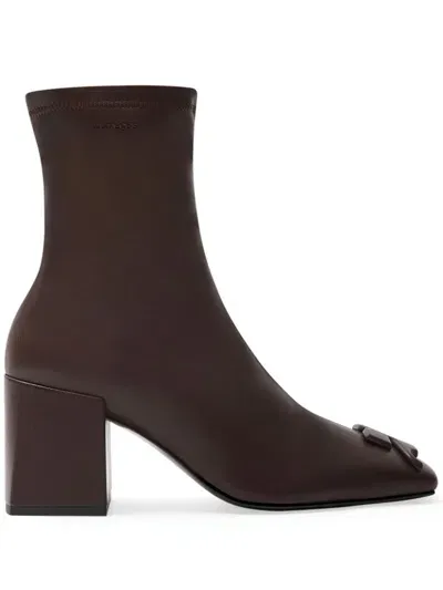 Courrèges Reedition Leather Boots In Brown