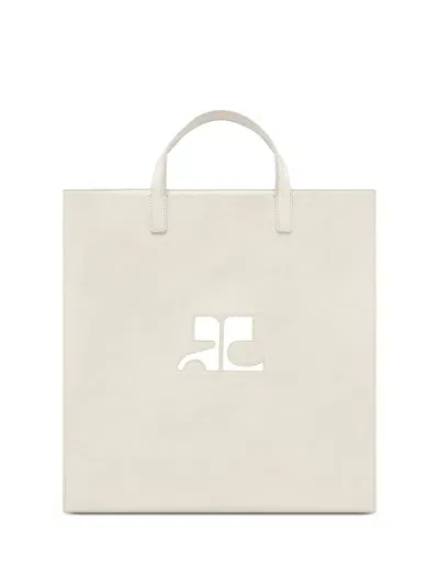 Courrèges Reedition Naplack Tote Bag In Neutrals