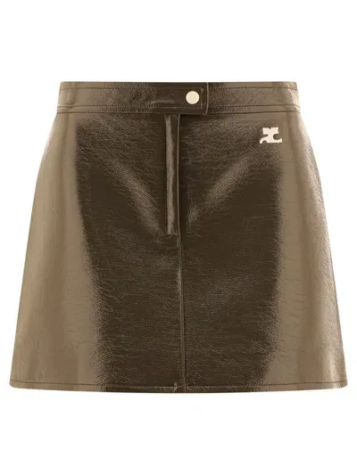 Courrèges Reedition Vinyl Skirts Green In Military Green