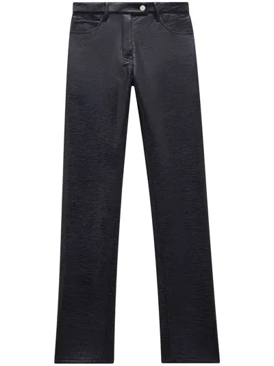 Courrèges Reedition Vinyl Straight-leg Trousers In Blue