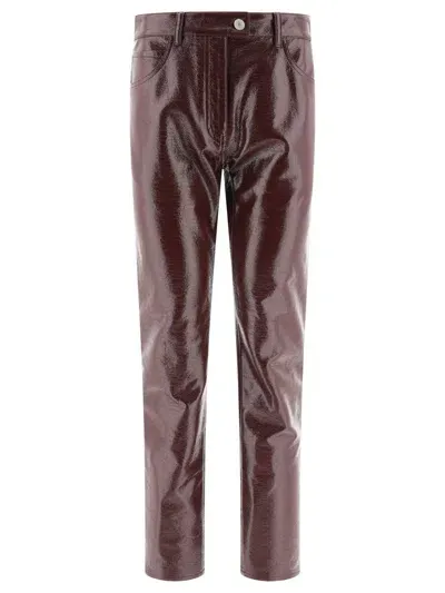 Courrèges Reedition Vinyl Trousers Bordeaux In Red