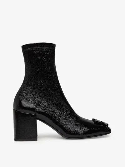 Courrèges Chic Mini Ankle Boots In Black Eco-leather In Schwarz