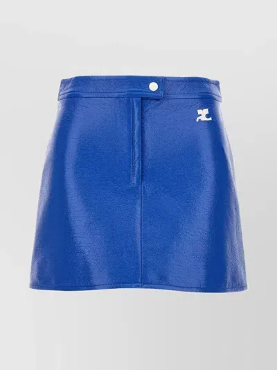 Courrèges Vinyl Mini Skirt In Azul