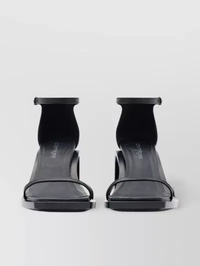 Courrèges Stream 85mm Leather Sandals In Black