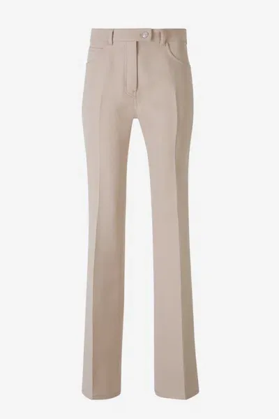 Courrèges 70's Twill Bootcut Pants In Beige