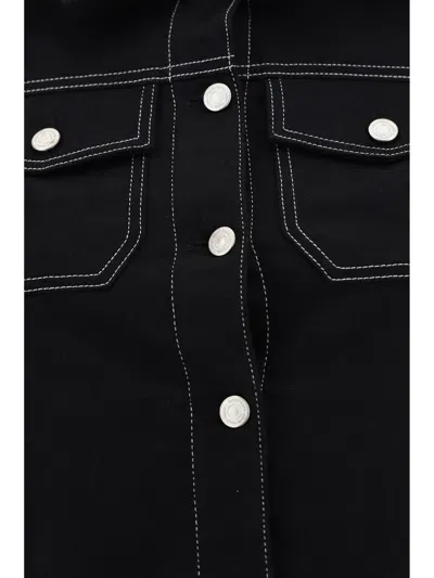 Courrèges Signature Denim Trucker Jacket In Black/white