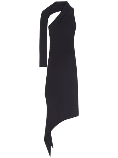 Courrèges Slash Crepe Dress In Black