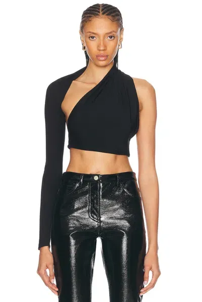 Courrèges Slash Crepe Jersey Top In Black