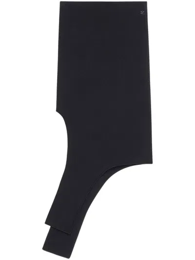 Courrèges Slash Knit Skirt In Black