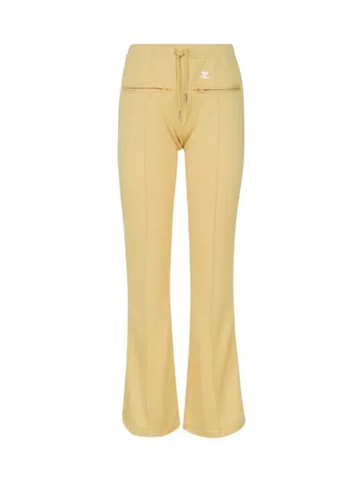 Courrèges Sporty Pants In Polyester In Pollen