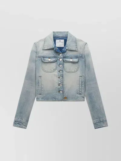 Courrèges Trucker Denim Jacket In Blue