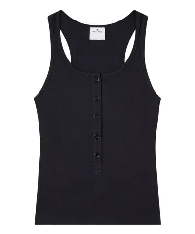 Courrèges Tank Top In Black