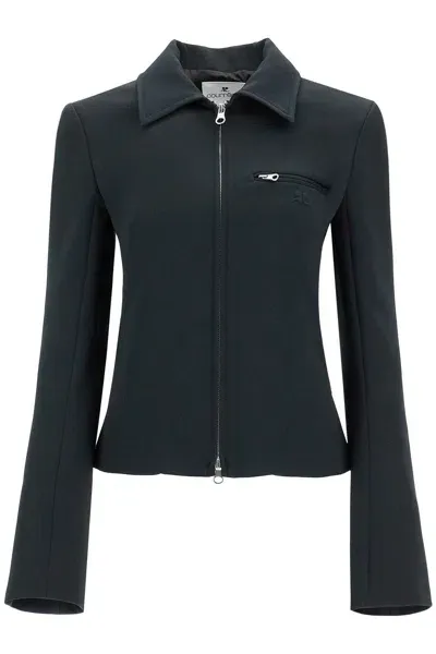 Courrèges Technical Twill Jacket For Men In Black