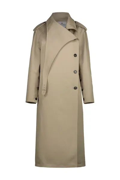 Courrèges Trench Coat Oblique In Beige