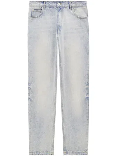 Courrèges Tapered-leg Cotton Jeans In Light Blue Wash