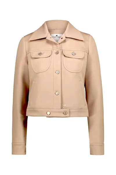 Courrèges Trucker Jacket Signature Twill In Beige