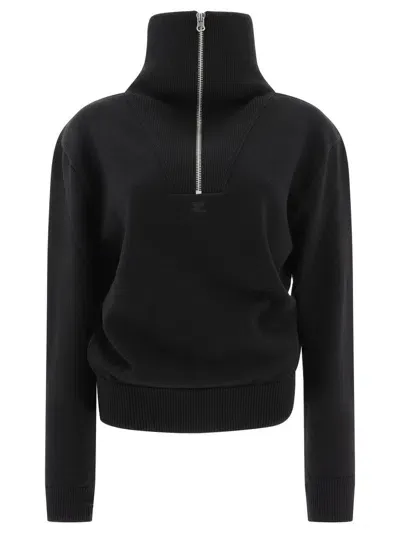 Courrèges Sweater With Logo In Black