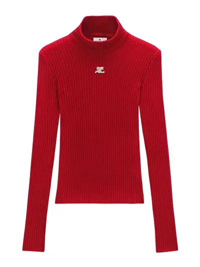 Courrèges Turtleneck Knitwear In Red