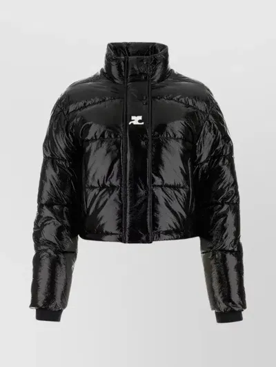 Courrèges Black Embroidered Puffer Jacket