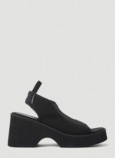 Courrèges Wave Platform Sandals In Black