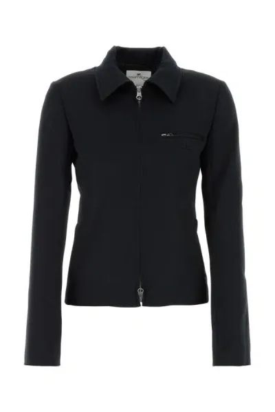 Courrèges Zipped Twill Jacket-38 Nd Courreges Female In Black