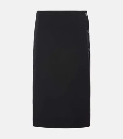 Courrèges Wool-blend Midi Skirt In Black