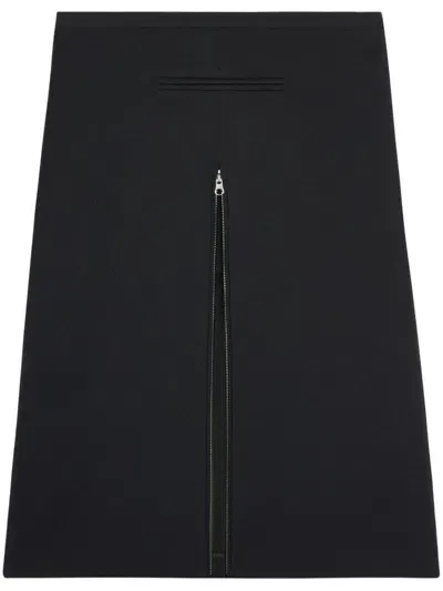 Courrèges Zip-detail Twill Midi Skirt In Black  