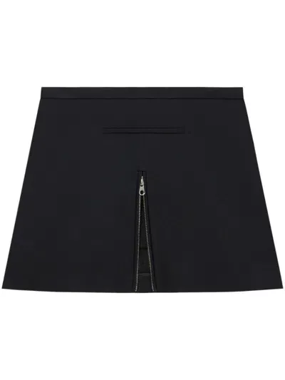 Courrèges Zip-detail Twill Miniskirt In Black  