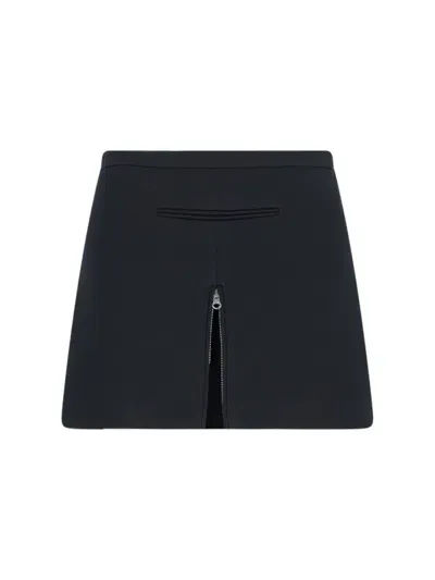 Courrèges Zipped Mini Skirt In Black  