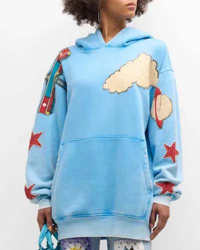 Cout De La Liberte Killian Airplane Stoned Long-sleeve Hoodie In Ozroyal 957