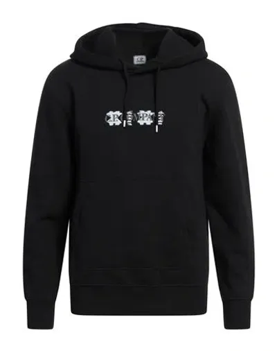 C.p. Company Logo-embroidered Cotton Hoodie In Black