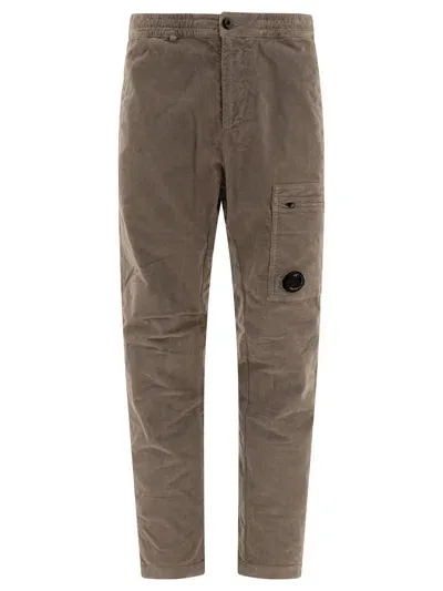 C.p. Company Straight Leg Corduroy Cargo Pants In Beige