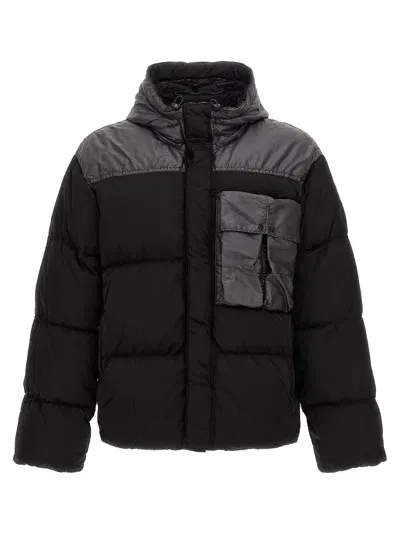 C.p. Company Eco Chrome-r Mixed Goggle Down Jacket In Black