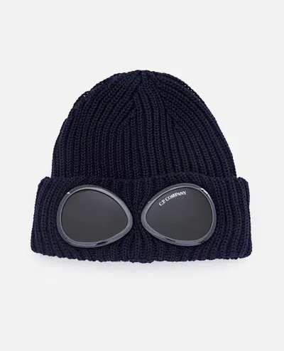 C.p. Company Goggle Beanie In Blue