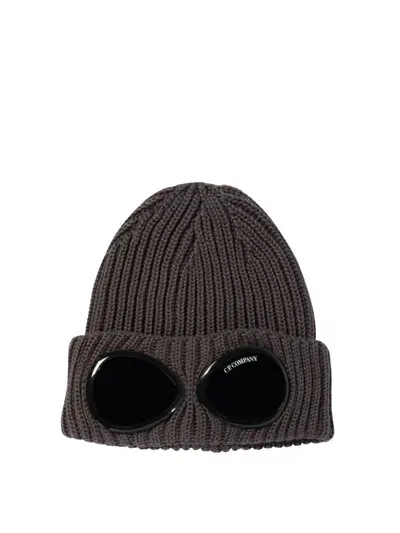 C.p. Company Cp Company Merino Wool Goggle Beanie In Khak