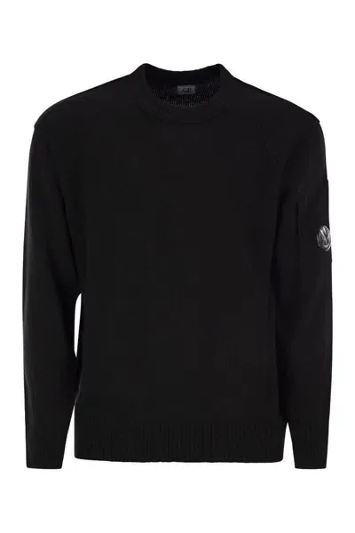 C.p. Company Lambswool Crew-neck Sweater In Black