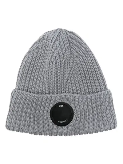 C.p. Company Lens Detail Beanie Hat In Grey